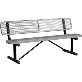 Leisure Craft™ 6' Standard Bench with Back Expanded Metal Portable Granite B6WBP-GRANITE