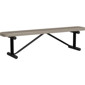 Leisure Craft™ 6' Standard Bench without Back Expanded Metal Portable Beige B6XPP-BEIGE