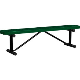 Leisure Craft™ 6' Standard Bench without Back Expanded Metal Portable Black Green B6XPP-BLACK GREEN