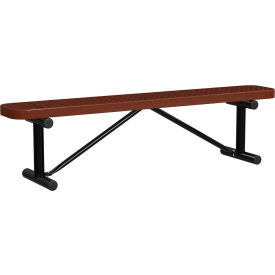 Leisure Craft™ 6' Standard Bench without Back Expanded Metal Portable Brown B6XPP-BROWN