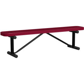 Leisure Craft™ 6' Standard Bench without Back Expanded Metal Portable Burgundy B6XPP-BURGUNDY