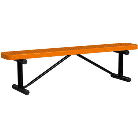 Leisure Craft™ 6' Standard Bench without Back Expanded Metal Portable Orange B6XPP-ORANGE