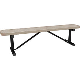 Leisure Craft™ 6' Standard Bench without Back Perforated Metal Portable Beige B6XPP-PERF-BEIGE