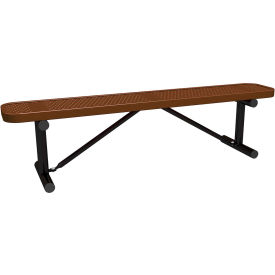 Leisure Craft™ 6' Standard Bench without Back Perforated Metal Portable Brown B6XPP-PERF-BROWN