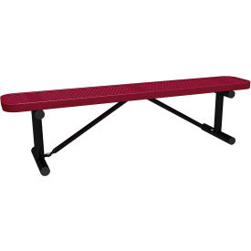 Leisure Craft™ 6' Standard Bench without Back Perforated Metal Portable Burgundy B6XPP-PERF-BURGUNDY