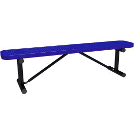 Leisure Craft™ 6' Standard Bench without Back Perforated Metal Portable Navy B6XPP-PERF-NAVY