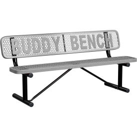 Leisure Craft™ 6' Personalized Standard Buddy Bench w/ Back Expanded Metal Portable Granite PB6WBP-GRANITE