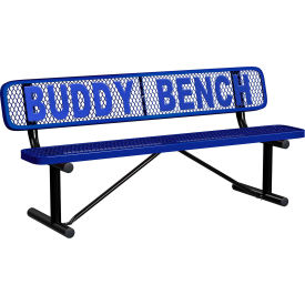 Leisure Craft™ 6' Personalized Standard Buddy Bench with Back Expanded Metal Portable Navy PB6WBP-NAVY