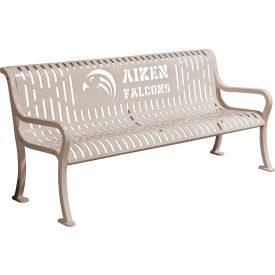 Leisure Craft™ 5-13/16' Personalized Diamond Pattern Bench with Back Expanded Metal Beige RFP6-BEIGE