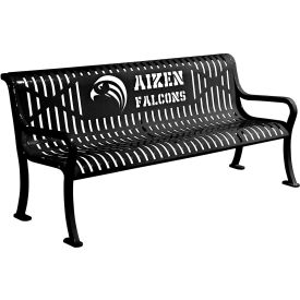 Leisure Craft™ 5-13/16' Personalized Diamond Pattern Bench with Back Expanded Metal Black RFP6-BLACK