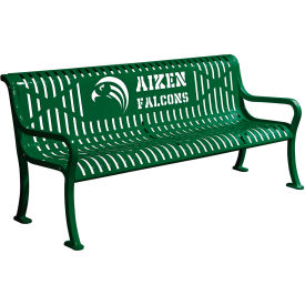 Leisure Craft™ 5-13/16' Personalized Diamond Pattern Bench w/ Back Expanded Metal Black Green RFP6-BLACK GREEN