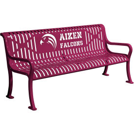 Leisure Craft™ 5-13/16' Personalized Diamond Pattern Bench with Back Expanded Metal Burgundy RFP6-BURGUNDY
