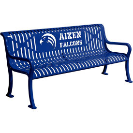 Leisure Craft™ 5-13/16' Personalized Diamond Pattern Bench with Back Expanded Metal Navy RFP6-NAVY