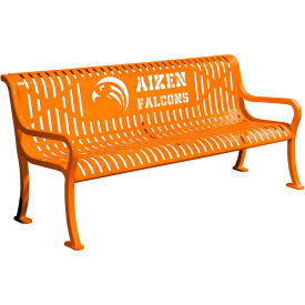 Leisure Craft™ 5-13/16' Personalized Diamond Pattern Bench with Back Expanded Metal Orange RFP6-ORANGE