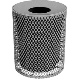 Leisure Craft™ Portable Receptacle with Lid & Liner Expanded Metal 32 Gallon Capacity Granite 32EXPLNSML-GRANITE