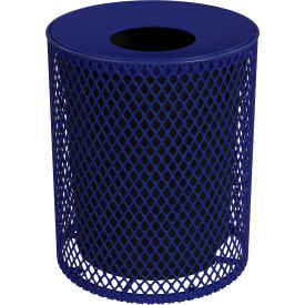 Leisure Craft™ Portable Receptacle with Lid & Liner Expanded Metal 32 Gallon Capacity. Navy 32EXPLNSML-NAVY