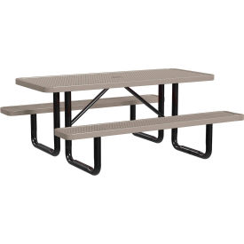 Leisure Craft™ 6' Rectangular Standard Picnic Table Expanded Metal Portable Beige T6XPP-BEIGE