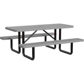 Leisure Craft™ 6' Rectangular Standard Picnic Table Expanded Metal Portable Granite T6XPP-GRANITE