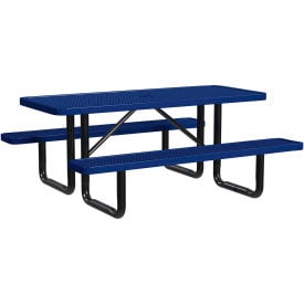 Leisure Craft™ 6' Rectangular Standard Picnic Table Expanded Metal Portable Navy T6XPP-NAVY