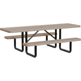 Leisure Craft™ 8' Rectangular Standard ADA Picnic Table Expanded Metal Portable Beige T8XPP-ADA-BEIGE