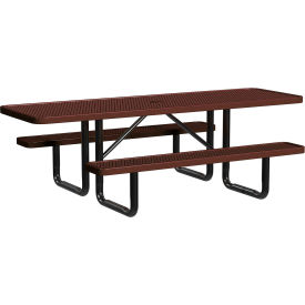Leisure Craft™ 8' Rectangular Standard ADA Picnic Table Expanded Metal Portable Brown T8XPP-ADA-BROWN