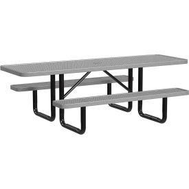 Leisure Craft™ 8' Rectangular Standard ADA Picnic Table Expanded Metal Portable Granite T8XPP-ADA-GRANITE