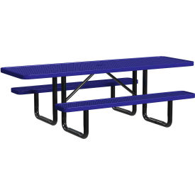Leisure Craft™ 8' Rectangular Standard ADA Picnic Table Expanded Metal Portable Navy T8XPP-ADA-NAVY