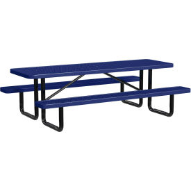 Leisure Craft™ 8' Rectangular Standard Picnic Table Expanded Metal Portable Navy T8XPP-NAVY