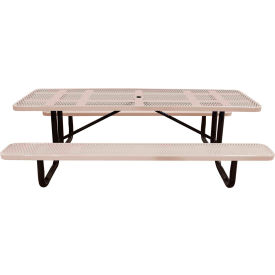 Leisure Craft™ 8' Rectangular Standard Picnic Table Perforated Metal Portable Beige T8XPP-PERF-BEIGE