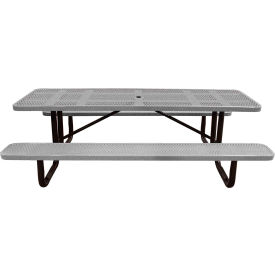 Leisure Craft™ 8' Rectangular Standard Picnic Table Perforated Metal Portable Granite T8XPP-PERF-GRANITE
