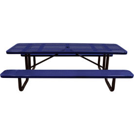 Leisure Craft™ 8' Rectangular Standard Picnic Table Perforated Metal Portable Navy T8XPP-PERF-NAVY