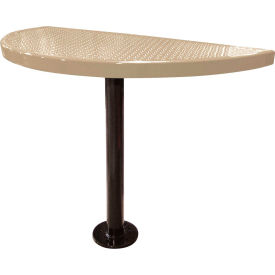 Leisure Craft™ Semi-Circle Cafe Pedestal Table Perforated Metal Portable 30