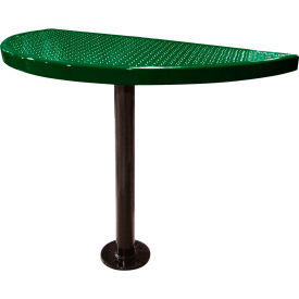 Leisure Craft™ Semi-Circle Cafe Pedestal Table Perforated Metal Portable 30