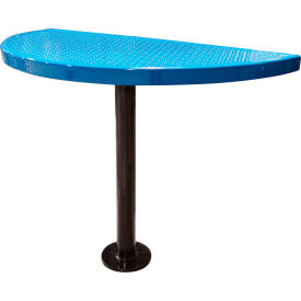 Leisure Craft™ Semi-Circle Cafe Pedestal Table Perforated Metal Portable 30