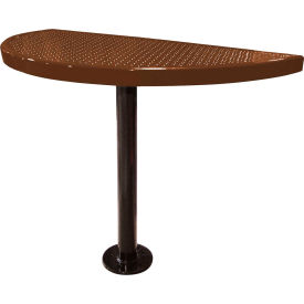 Leisure Craft™ Semi-Circle Cafe Pedestal Table Perforated Metal Portable 30