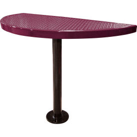 Leisure Craft™ Semi-Circle Cafe Pedestal Table Perforated Metal Portable 30
