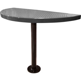Leisure Craft™ Semi-Circle Cafe Pedestal Table Perforated Metal Portable 30