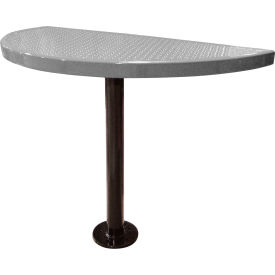 Leisure Craft™ Semi-Circle Cafe Pedestal Table Perforated Metal Portable 30
