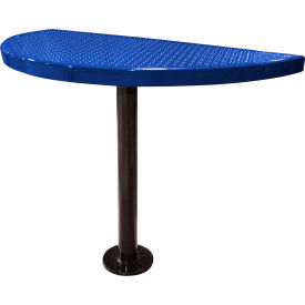 Leisure Craft™ Semi-Circle Cafe Pedestal Table Perforated Metal Portable 30