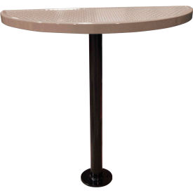 Leisure Craft™ Bar Height Semi-Circle Cafe Pedestal Table Perf. Metal Portable 40