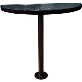 Leisure Craft™ Bar Height Semi-Circle Cafe Pedestal Table Perf. Metal Portable 40