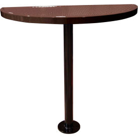 Leisure Craft™ Bar Height Semi-Circle Cafe Pedestal Table Perf. Metal Portable 40