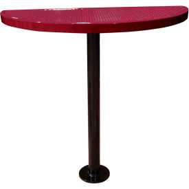 Leisure Craft™ Bar Height Semi-Circle Cafe Pedestal Table Perf. Metal Portable 40
