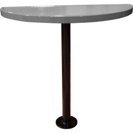 Leisure Craft™ Bar Height Semi-Circle Cafe Pedestal Table Perf. Metal Portable 40