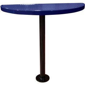 Leisure Craft™ Bar Height Semi-Circle Cafe Pedestal Table Perf. Metal Portable 40
