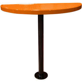 Leisure Craft™ Bar Height Semi-Circle Cafe Pedestal Table Perf. Metal Portable 40