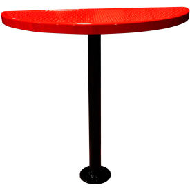 Leisure Craft™ Bar Height Semi-Circle Cafe Pedestal Table Perf. Metal Portable 40