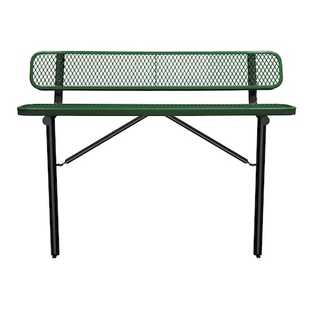 Bench/Back, Ingroud Mount, 6ft., Blk/Grn MPN:B6WBIG-BLACK GREEN