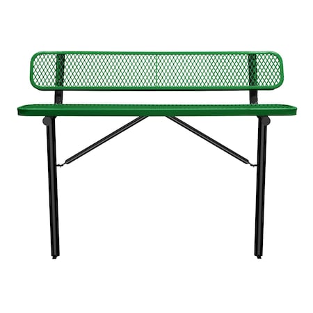 Bench/Back, Ingroud Mount, 6ft., Green MPN:B6WBIG-GREEN