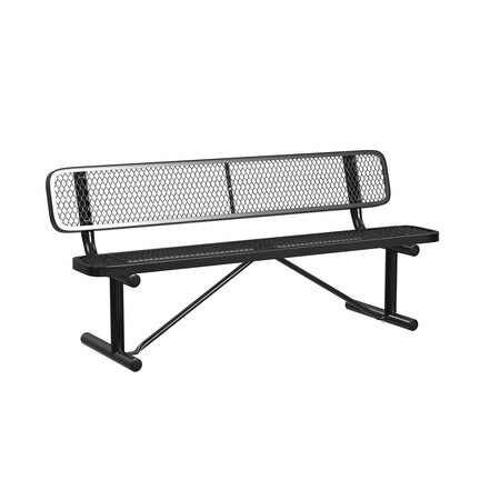 Leisure Craft 6 FT Outdoor Bench with Back, Portable, Black MPN:B6WBP-BLACK
